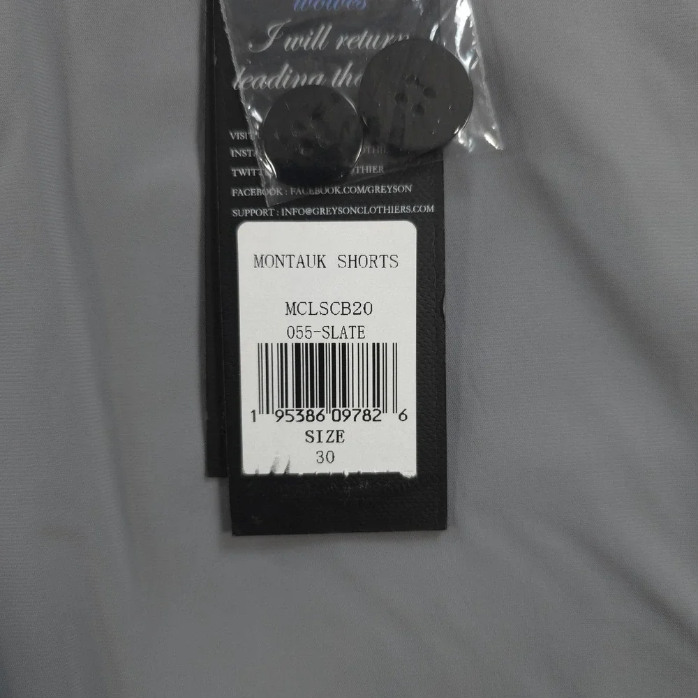 Greyson Shorts Mens 30 Gray Montauk Performance Golf Stretch Lightweight NEW